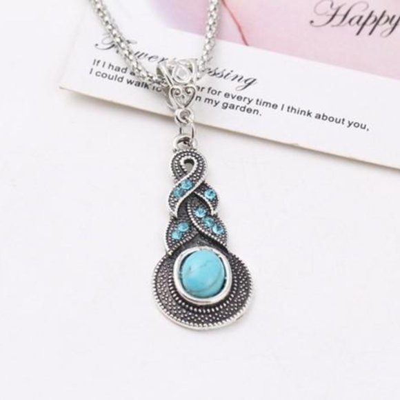 Vintage Necklace Woman Geometric Spiral - Picture 2 of 2